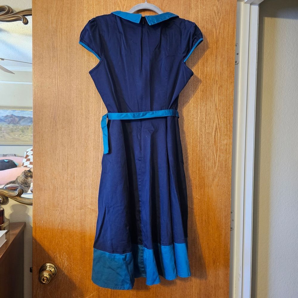 Voodoo Vixen Teal and Navy Dress - Picture 3 of 8